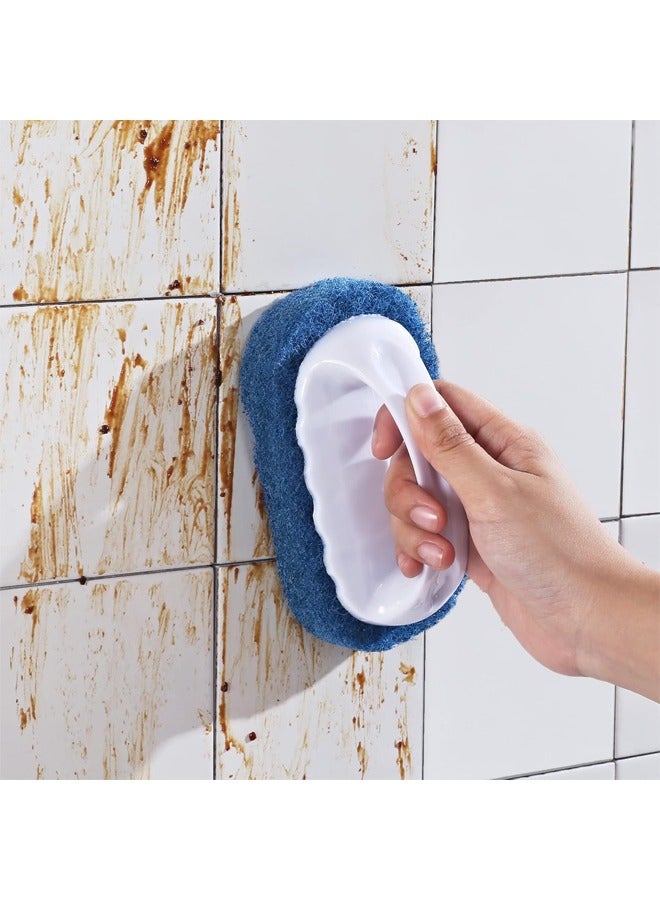 YelaJoy 4 Pack Scouring Pad Brush, Cleaning Scrub with Handle Abrasive Pad for Grout Tile, Shower and Sink Cleaning, Scrubbing Floor and Tile Boat Polishing, Refinishing Bathroom Kitchen Heavy Duty - Image 2