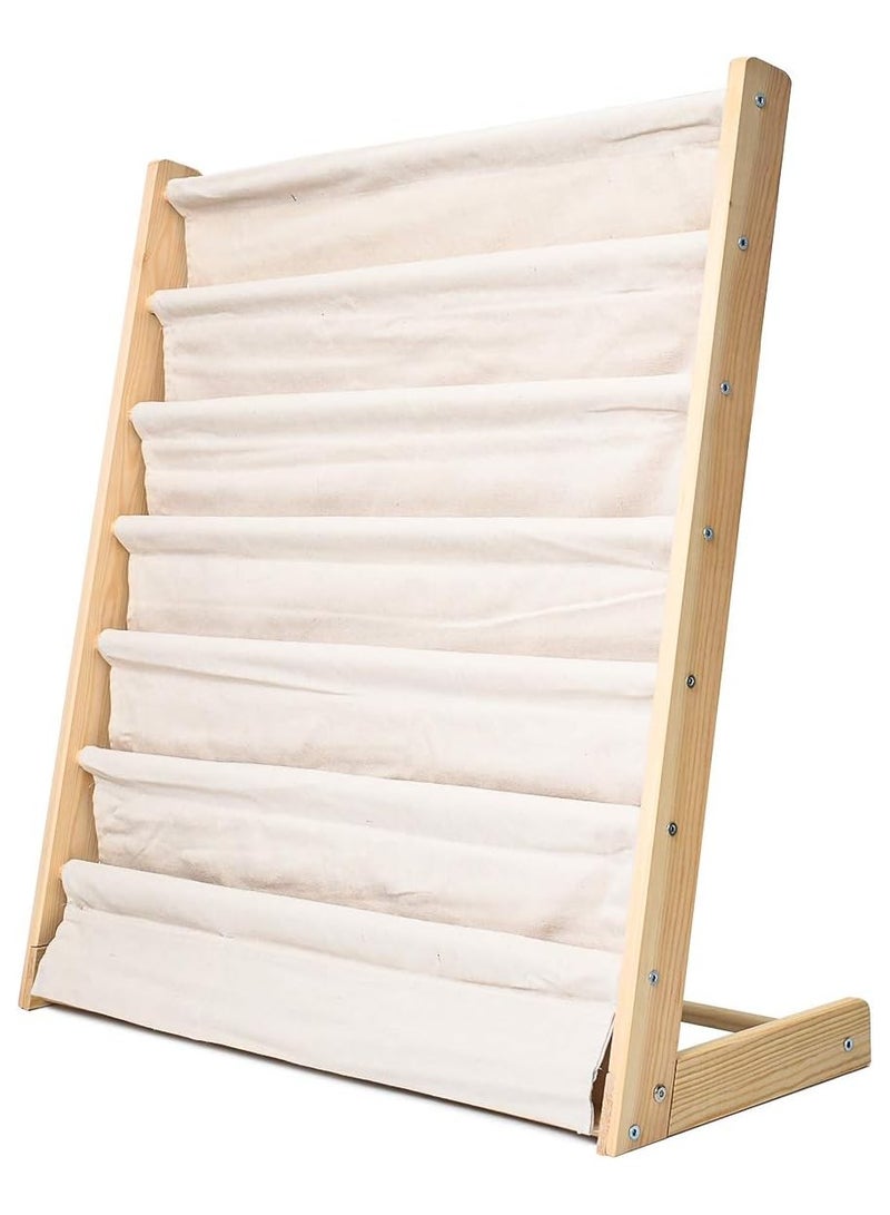 NNEWVANTE Sling Bookshelf,Bookshelf for Kids, Baby Bookshelf Kids Book Rack Natural Wood Sling Bookcase, Childrens Book Organizer for Play Room Toy Storage, Nursery Book Display  - Image 1