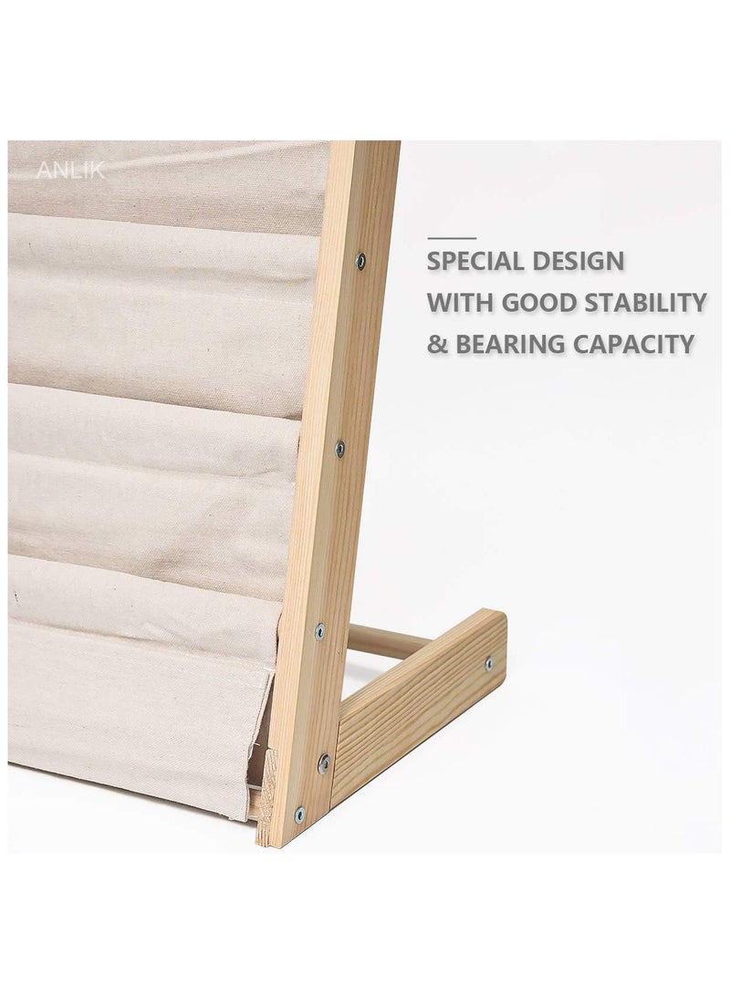 NNEWVANTE Sling Bookshelf,Bookshelf for Kids, Baby Bookshelf Kids Book Rack Natural Wood Sling Bookcase, Childrens Book Organizer for Play Room Toy Storage, Nursery Book Display  - Image 5