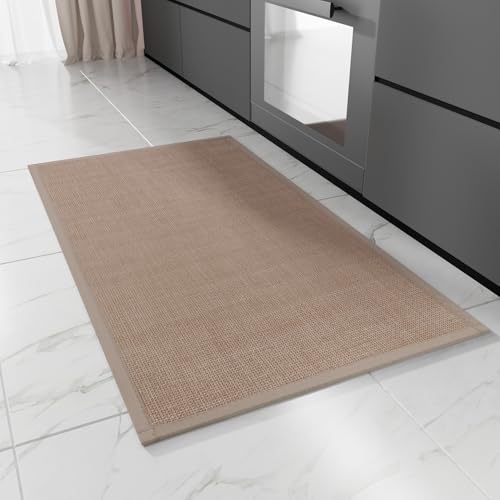 Hargiis Kitchen Rug, Rubber Non Slip Kitchen Rugs Washable, Absorbent Runner Mat for Floor, Machine Washable Standing Mats for in Front of Sink, Door, Laundry, Entryway, Hallway (Camel, 36" × 24") - Image 1