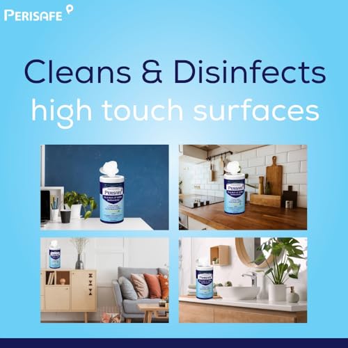 PERISAFE Multipurpose Disinfectant Wipes For Surfaces & Skin-100x2=200 Wipes | 100% Biodegradable | Antibacterial | 2-IN-1- Kills Germs & Cleans Tough Messes | Fresh Mint - Image 5