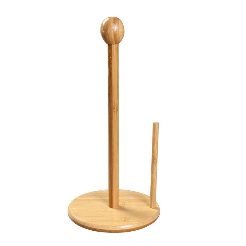 Magnusdeal Counter Top Bamboo Paper Towel Holder, Standing Paper Towel Holders Roll Wooden Holders for Home Kitchen Countertop Bathroom Toilet- Tissue Rack for Kitchen Bathroom - Image 2