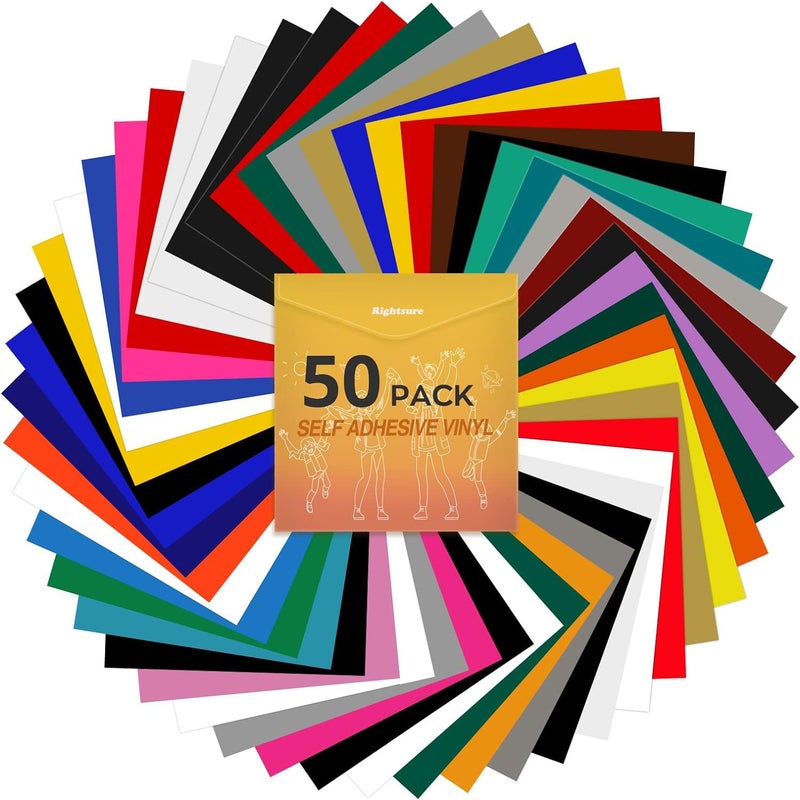 رايتشر ألواح فينيل دائمة، مقاس ١٢ بوصة × ١٢ بوصة، ٤٠ لونًا، مقاومة للماء، للاستخدام الداخلي والخارجي، مثالية لديكور المنزل، والأكواب، والسيارات، والحرف اليدوية - Image 1