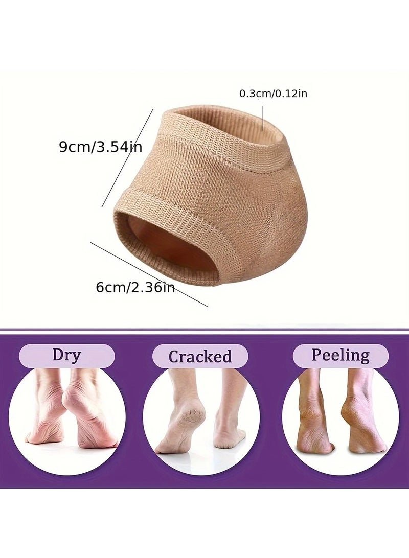 Gel Heel Socks for Dry Cracked Feet-ToelessMoisturizing Heel Repair Socks for Women DryFeet, Spa Socks for Overnight Heel Treatmentfor Softening and Repairing (1 Pairs) (Black) - Image 2