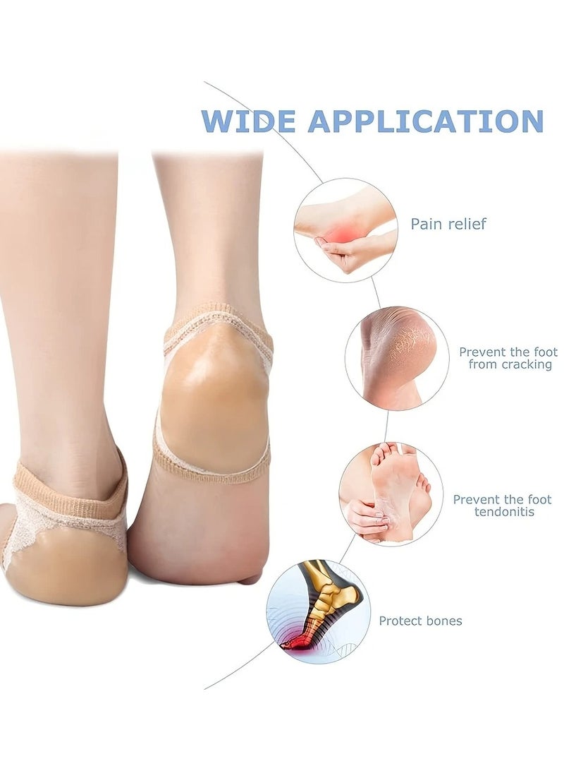 Gel Heel Socks for Dry Cracked Feet-ToelessMoisturizing Heel Repair Socks for Women DryFeet, Spa Socks for Overnight Heel Treatmentfor Softening and Repairing (1 Pairs) (Black) - Image 3