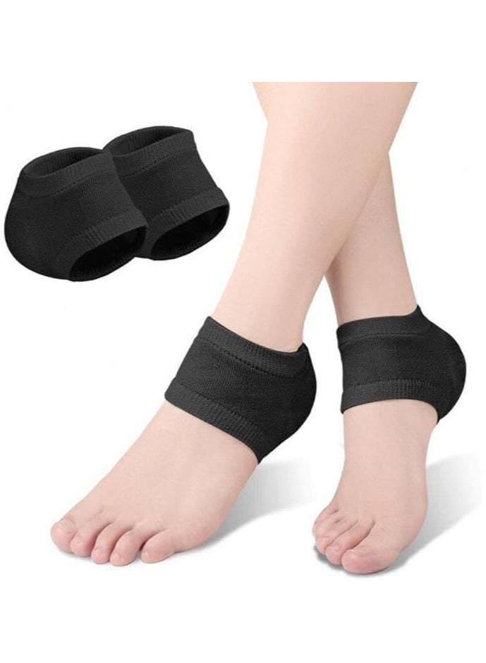 Gel Heel Socks for Dry Cracked Feet-ToelessMoisturizing Heel Repair Socks for Women DryFeet, Spa Socks for Overnight Heel Treatmentfor Softening and Repairing (1 Pairs) (Black) - Image 1