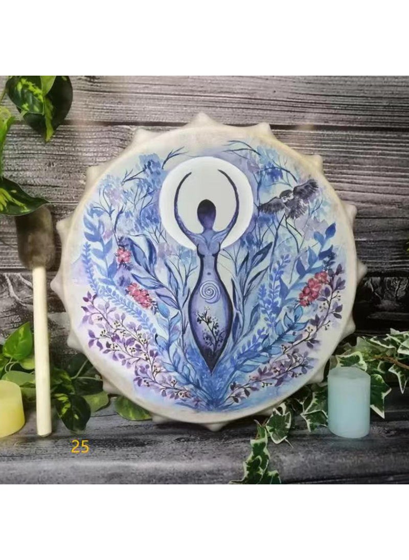 Generic Handcrafted Shaman Drum Tree of Life Gift C Blue 
