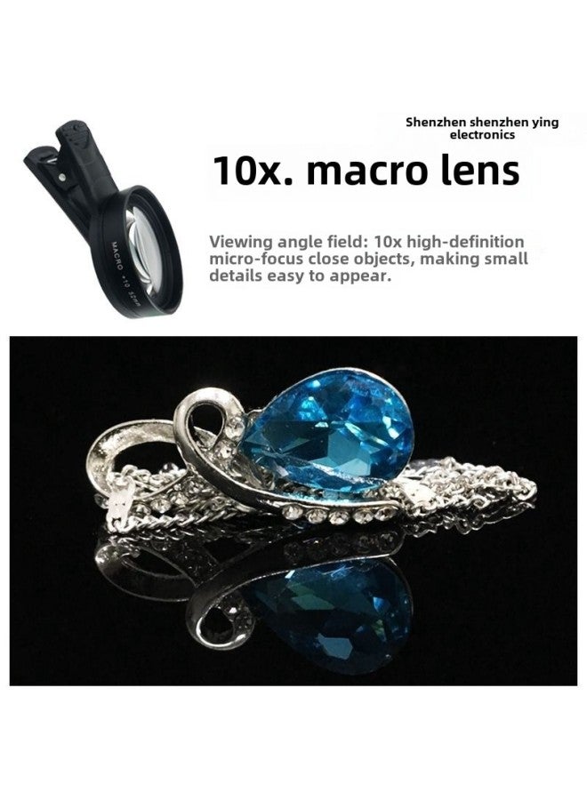 52mm Mobile Phone Macro Lens 10 Times Macro Close-up Head Magnifying Glass Starlight Mirror Large Aperture Magnification Detail Shooting-Color: 15 Times Macro Large Hole Clip Waist Bag Cloth  - Image 2
