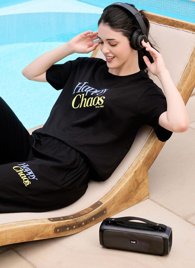 beebelle ETC X beebelle Printed Cotton Top & Track Pants Co-Ord Set - Image 4