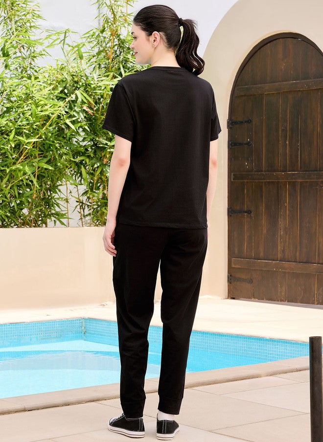 beebelle ETC X beebelle Printed Cotton Top & Track Pants Co-Ord Set - Image 5