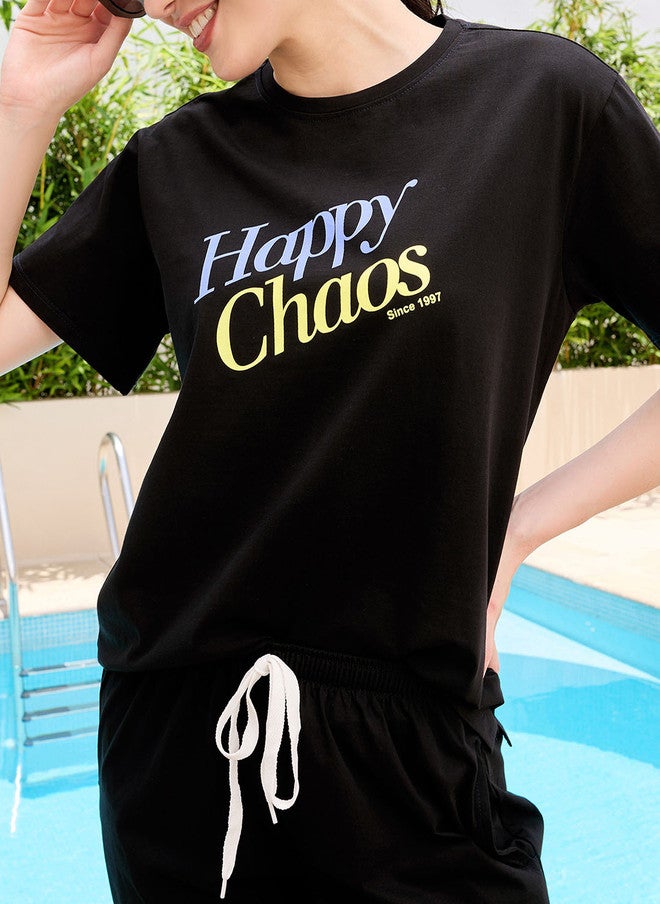 beebelle ETC X beebelle Printed Cotton Top & Track Pants Co-Ord Set - Image 2