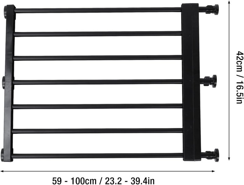 Short Dog Gate, Expandable Adjustable Pet Gate for Small Dogs, Step Over Indoor Puppy Gate with Easy Installation, Sturdy Metal Frame for Doorway Stair Window Kitchen (Black) - Image 5