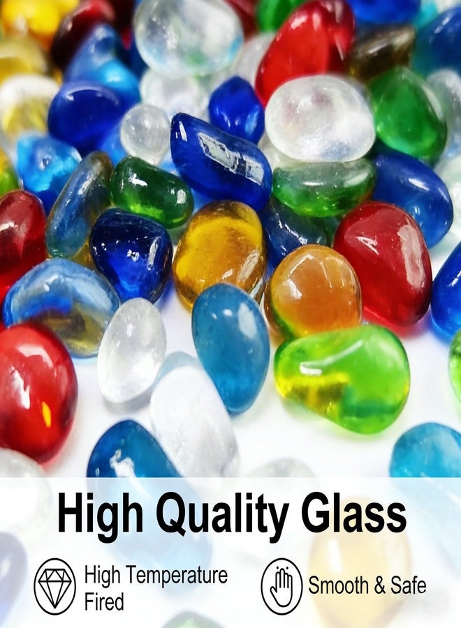 PLOOTA 0.93LB Decorative Sea Glass Pebbles, Colorful Clear Irregular Stones for Fish Tank, Aquarium Gravel, Garden, Vase Filler, Turtle Tank Decoration (Colorful Glazed Sand, 0.93LB) - Image 4