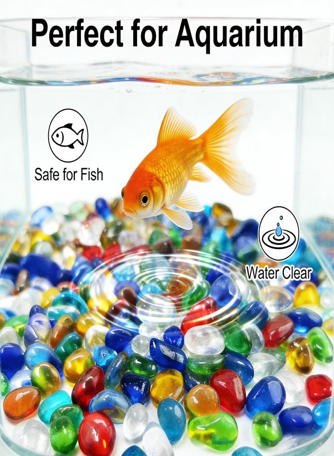 PLOOTA 0.93LB Decorative Sea Glass Pebbles, Colorful Clear Irregular Stones for Fish Tank, Aquarium Gravel, Garden, Vase Filler, Turtle Tank Decoration (Colorful Glazed Sand, 0.93LB) - Image 2