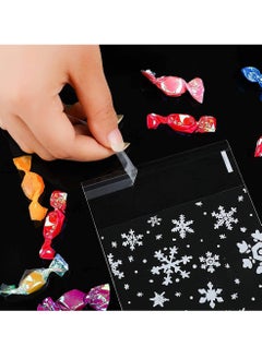 HomarKet 100 Pack Self Sealing Cellophane Bags Snowflake Cookie Candy Bags for Gift Giving Clear Treat Bags  - Image 4