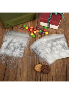 HomarKet 100 Pack Self Sealing Cellophane Bags Snowflake Cookie Candy Bags for Gift Giving Clear Treat Bags  - Image 2