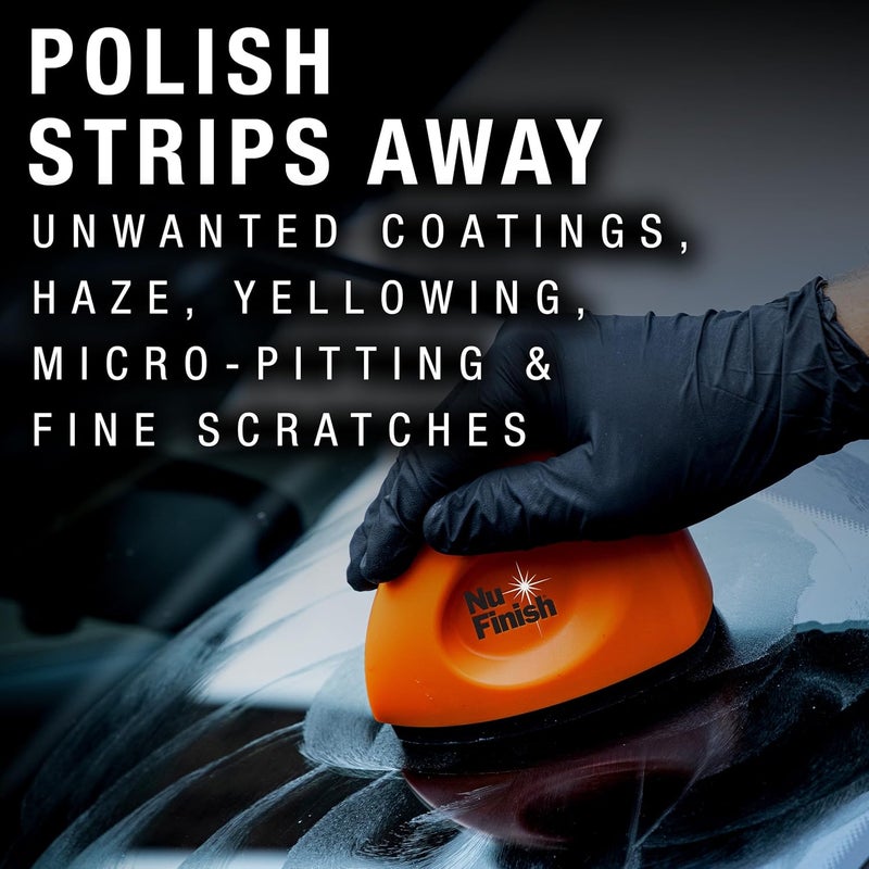 Nu Finish Glass Restore Repel Kit Two Step Regimen for Car Windshield Includes Polishing Compound Ceramic Sealant Precision Applicator Tool and 2 Reusable Sponges - Image 4