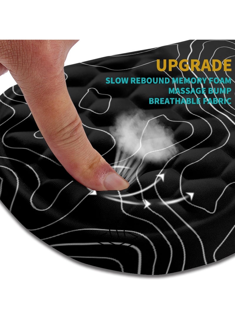Digipace Ergonomic Mouse Pad Wrist Support, Wrist Rest Mousepad for Carpal tunnel Pain Relief with Integrated Memory Foam Slope Massage Bulge,Waterproof Gaming Mouse Pad, (11.8x7.9 inch,Topographic Contour）  - Image 3