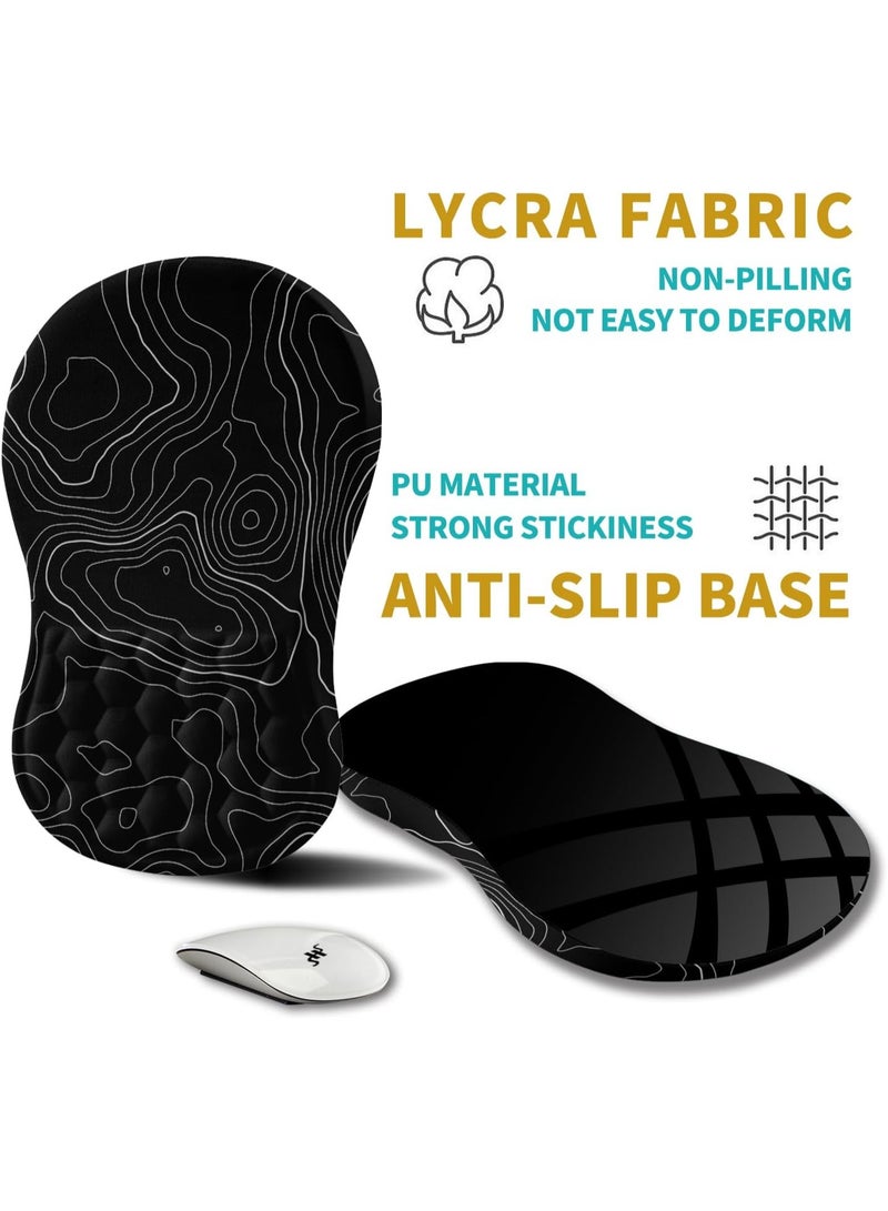 Digipace Ergonomic Mouse Pad Wrist Support, Wrist Rest Mousepad for Carpal tunnel Pain Relief with Integrated Memory Foam Slope Massage Bulge,Waterproof Gaming Mouse Pad, (11.8x7.9 inch,Topographic Contour）  - Image 4