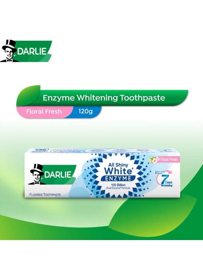 Darlie All Shiny White Enzyme Floral Fresh Toothpaste - 120g - Image 4