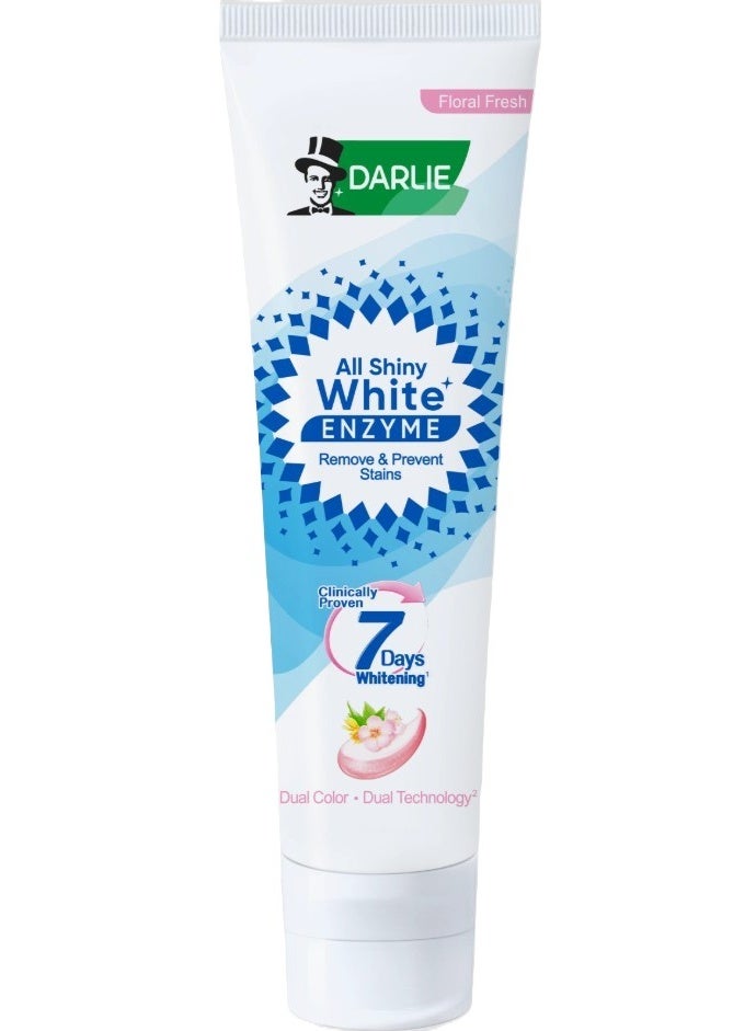 Darlie All Shiny White Enzyme Floral Fresh Toothpaste - 120g - Image 2