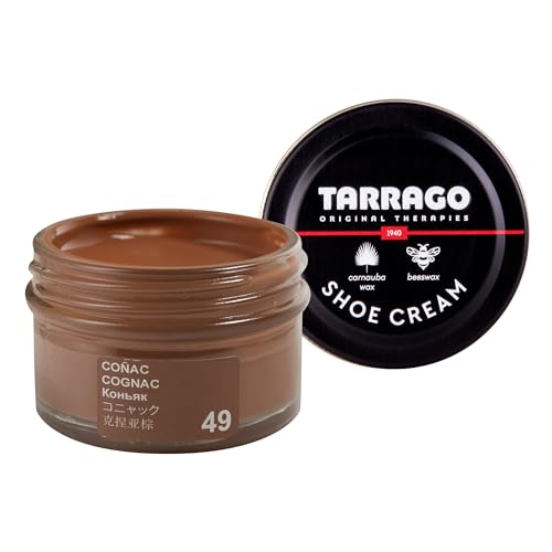 Tarrago Shoe Cream Professional Shoe Polish for Leather Boots, Shoes, Purse, Furniture Eco Friendly Leather Conditioner 1.7oz - Cognac Brown #49 - Image 1