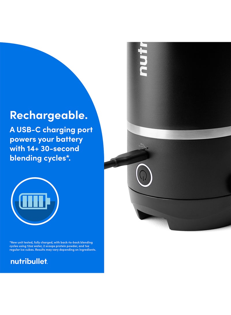 nutribullet Flip Portable Blender, 8pc Set – High-Speed, Multi-Functional 11.1V Motor, Rechargeable, Self-Cleaning, 590ML Stainless Steel Cup, USB-C Charging, NFP-590, 1-Year Warranty 590 ml 350 W NFP-590 Black - Image 5