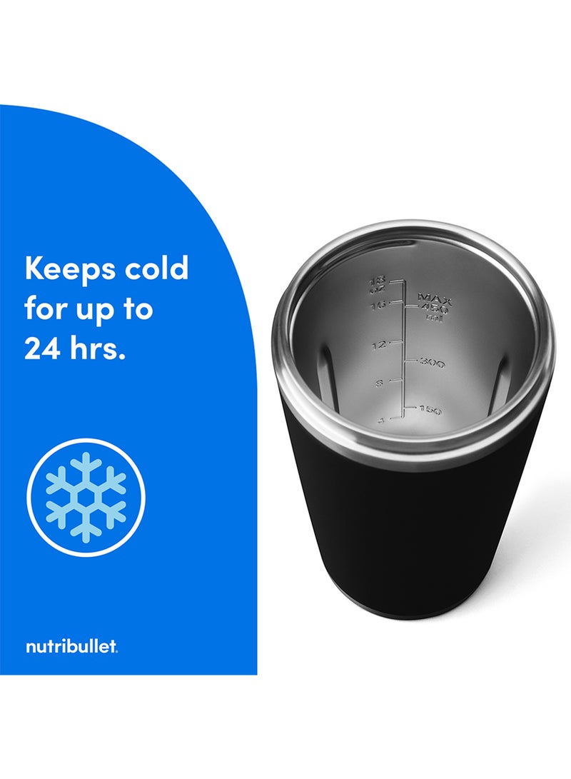 nutribullet Flip Portable Blender, 8pc Set – High-Speed, Multi-Functional 11.1V Motor, Rechargeable, Self-Cleaning, 590ML Stainless Steel Cup, USB-C Charging, NFP-590, 1-Year Warranty 590 ml 350 W NFP-590 Black - Image 2