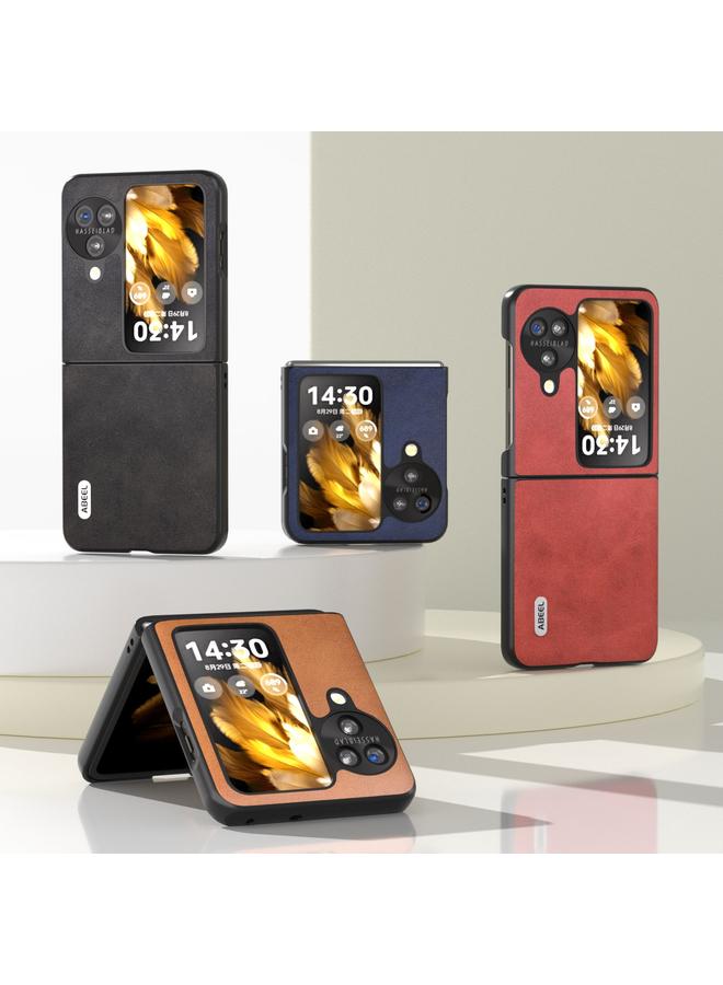 اس-توب جراب قابل للطي لهاتف OPPO Find N3 من ABEEL، جراب هاتف من البولي يوريثان بنسيج جلد العجل بلونين - Image 5