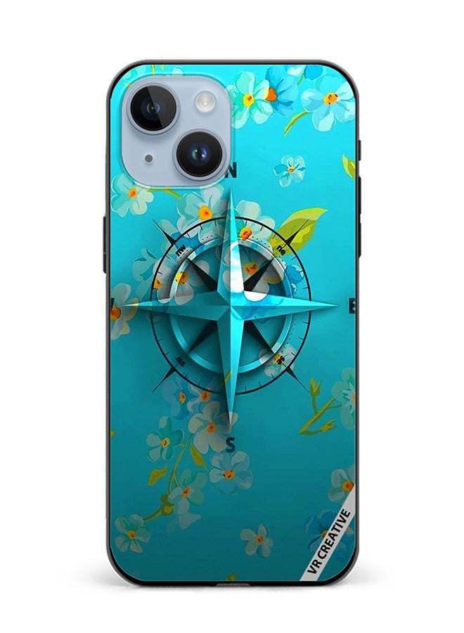 VR CREATIVE Protective Case Cover For Apple iPhone 15 Plus Compass Design Multicolour - Image 1