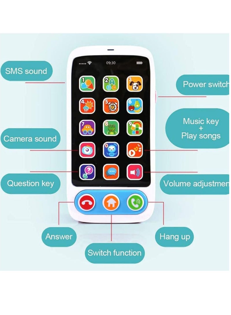 Kids Early Educational Mobile Phone Toy,Smartphone Toy for Kids Educational Toy, English Learning Machine Story Telling Machine with Light Music Play for Children, Baby (Blue (phone)) - Image 5