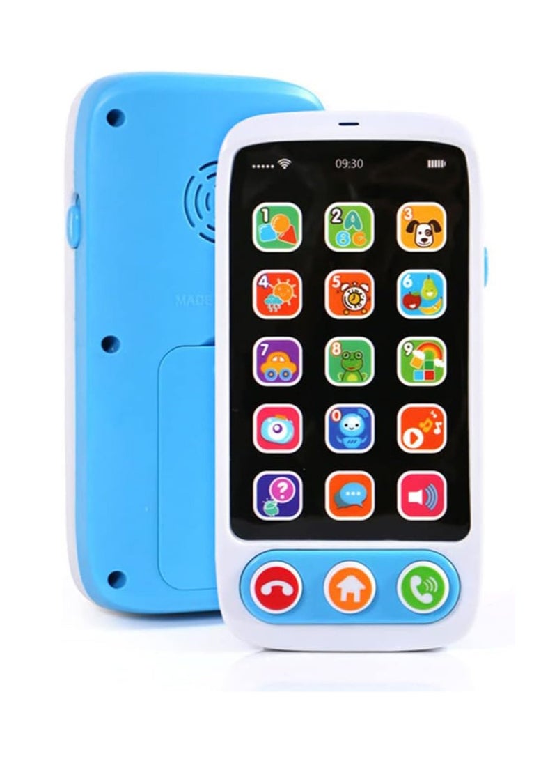 Kids Early Educational Mobile Phone Toy,Smartphone Toy for Kids Educational Toy, English Learning Machine Story Telling Machine with Light Music Play for Children, Baby (Blue (phone)) - Image 1