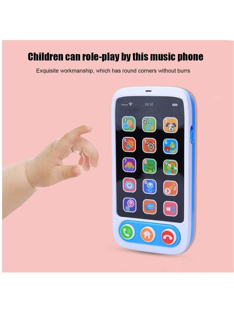 Kids Early Educational Mobile Phone Toy,Smartphone Toy for Kids Educational Toy, English Learning Machine Story Telling Machine with Light Music Play for Children, Baby (Blue (phone)) - Image 3
