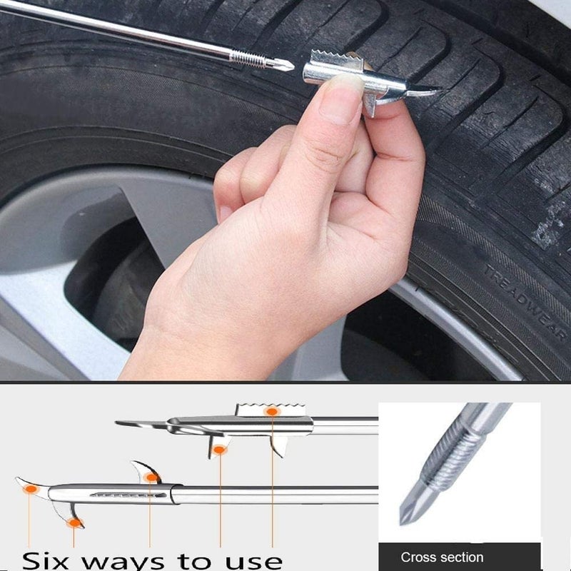 Rasikvar 2 in 1 Car Tire Stone Cleaning Hook, Tire Groove Stones Removing Tool, Tyre Stone Picker for Motor Bike Truck Car, Tire Protector Repair Tool - Image 2