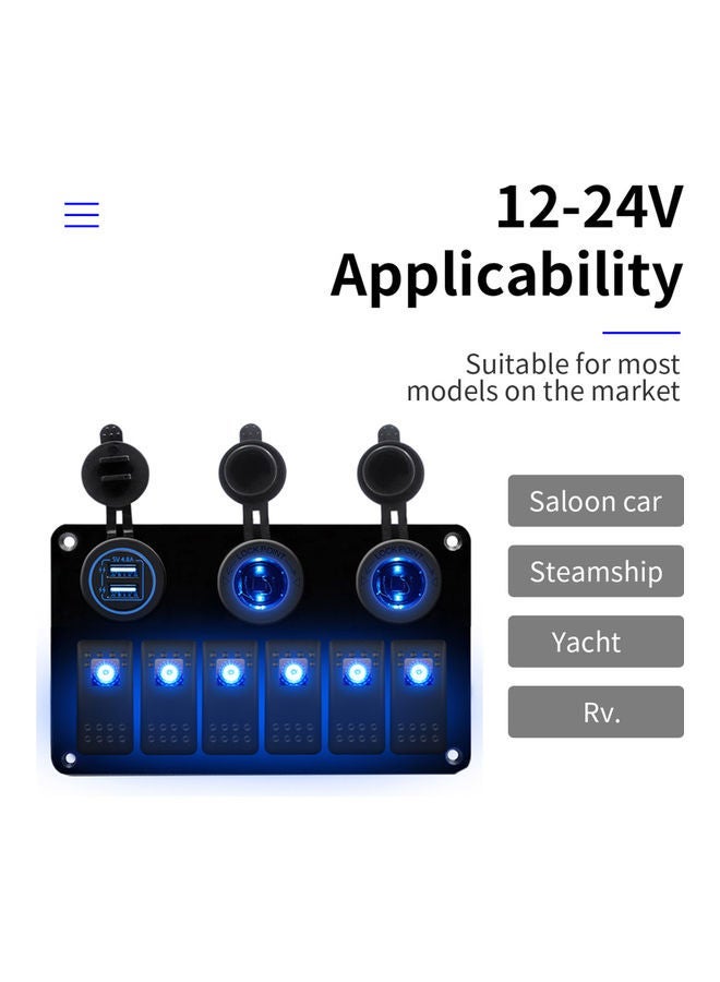 NIBEMINENT 6-Gang Toggle Rocker Switch Panel - Image 5