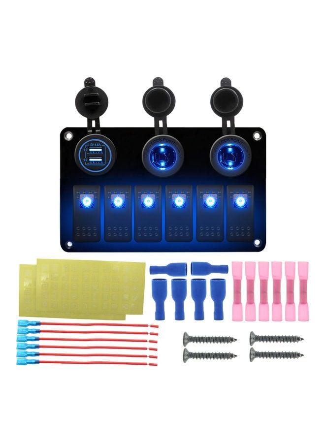 NIBEMINENT 6-Gang Toggle Rocker Switch Panel - Image 1