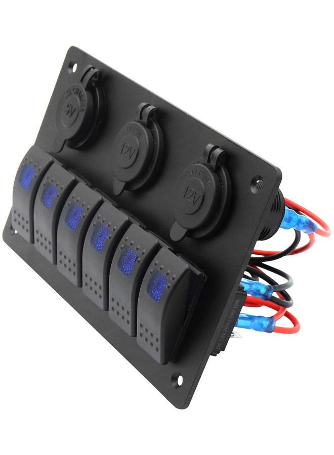 NIBEMINENT 6-Gang Toggle Rocker Switch Panel - Image 2