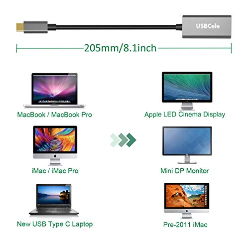 USBCele USB-C to Mini DisplayPort Adapter, USB Type C (Thunderbolt 3) to Mini DP 4K Cable Adapter for MacBook Pro, iMac/iMac Pro, LED Cinema Display and More [Advanced Chip] - Image 5