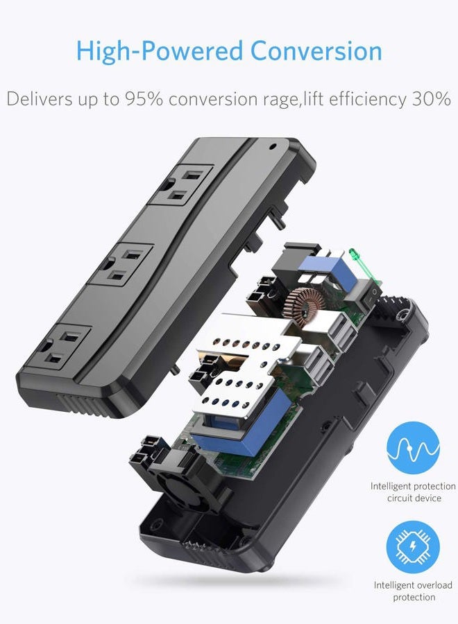 BESTEK محول طاقة 250 واط 3 مخرج و 4 منفذ USB محول جهد السفر 220 فولت إلى 110 فولت مع محولات قابس السفر من نوع G/D/M/AU/US - Image 5