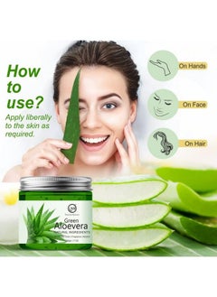 Nuerma Science Green Aloe Vera Gel For Face With Pure Aloe Vera & Vitamin E For Skin And Hair 200 Gm  - Image 5