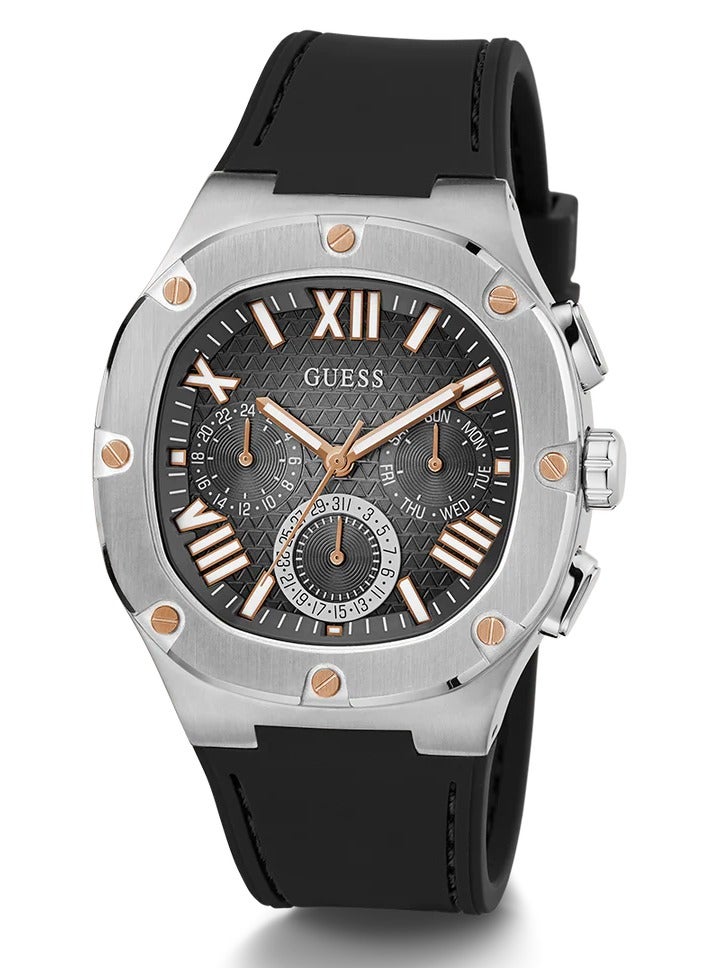 GUESS Mens Black Silver Tone Multi-function Watch GW0571G1 - Image 2