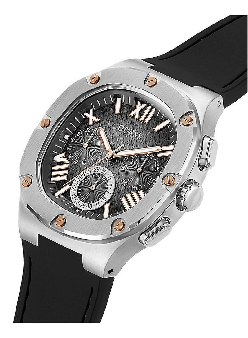 GUESS Mens Black Silver Tone Multi-function Watch GW0571G1 - Image 3