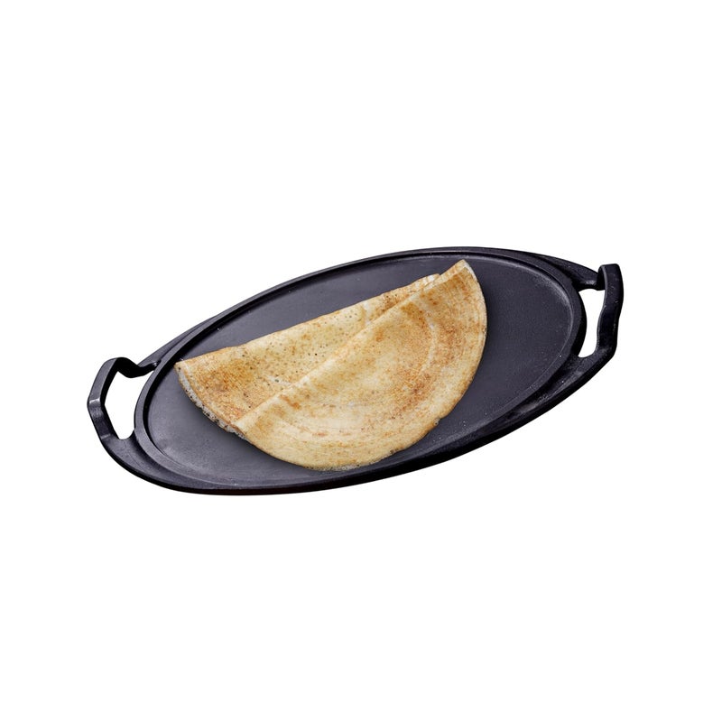 Crystal PreSeasoned Cast Dosa Tawa with 2 Handles 300 Mm - Image 1