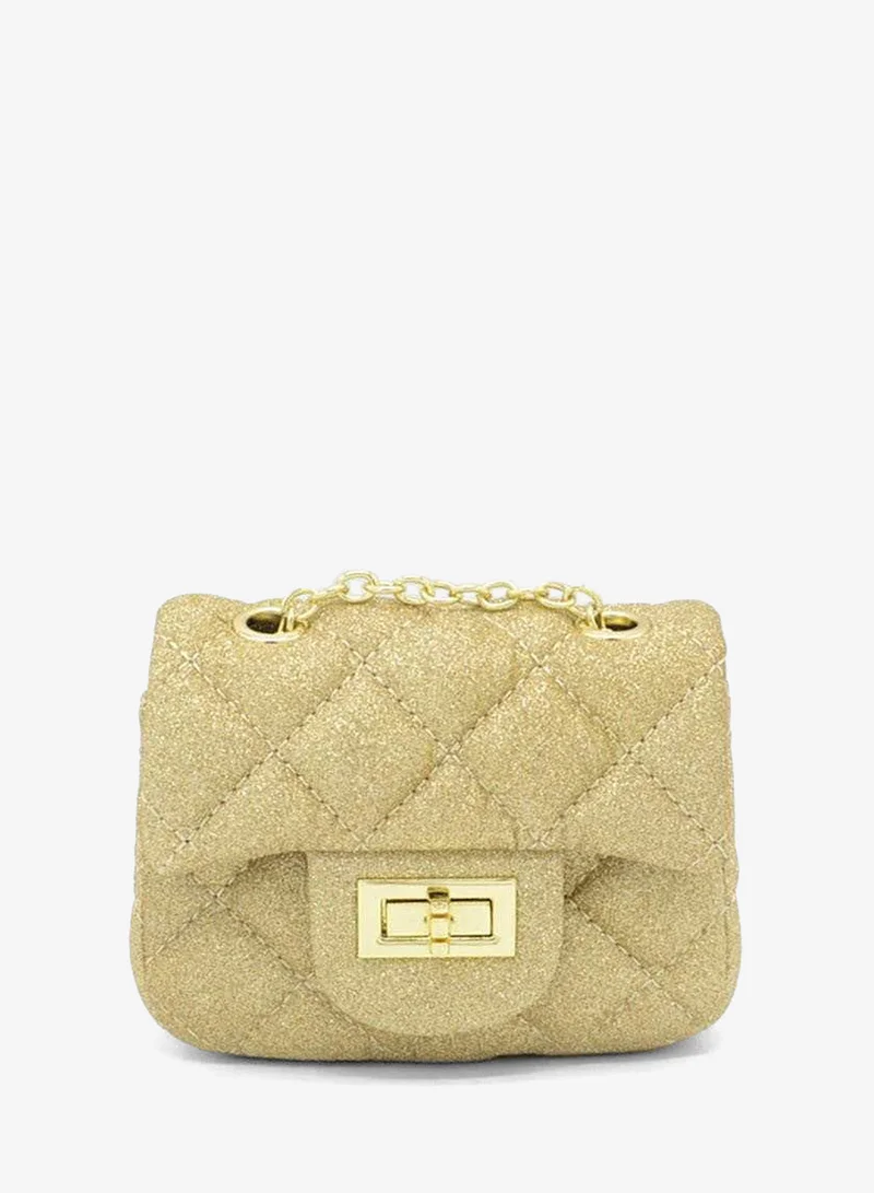 Lion Llama Mini Quilted Shimmery Crossbody Bag | Stylish Mini Quilted Shimmer Crossbody Bag | Elegant Shoulder Purse for Women & Girls