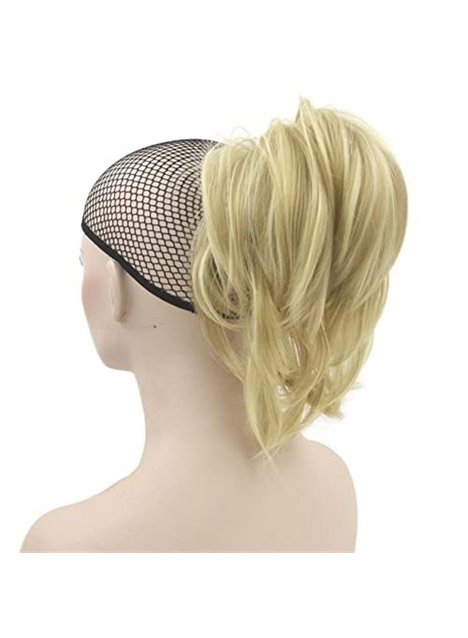 IMISSU Curly Flexible Claw Ponytail Hairpieces Synthetic Clip In Hair Extensions Little Pony Tail Hair Pieces (Dirty Blonde) - Image 1