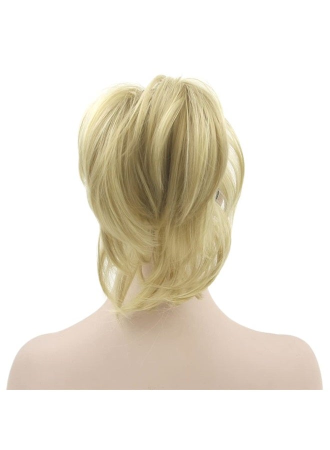 IMISSU Curly Flexible Claw Ponytail Hairpieces Synthetic Clip In Hair Extensions Little Pony Tail Hair Pieces (Dirty Blonde) - Image 2