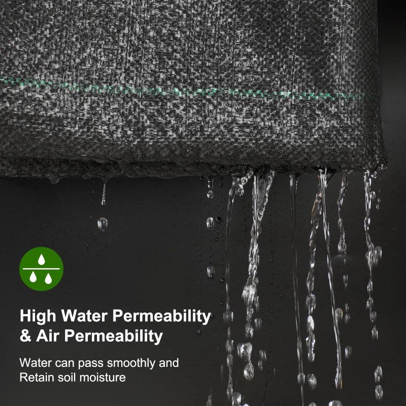 Jevrench 5oz Weed Barrier Landscape Fabric Heavy Duty, 1.3ft x 50ft Dual-Layer Premium Garden Landscaping Fabric, Ground Cover Weed Control Fabric Outdoor Weed Mat Garden Lawn Fabric - Image 3