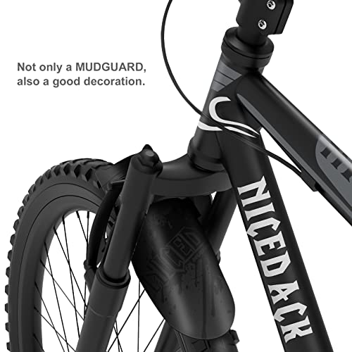 NICEDACK Bike Fender, Adjustable MTB Mud Guard, Front and Rear Compatible Mudguards, Fits 650B 20" 26" 27.5" 29 inch Fat Tire Bikes and All Disc Brake Bicycles (Matte Surface,Updated Black) - Image 5