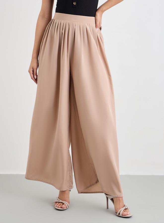 Styli Flowy Wide Leg Pants with Half Elastic Waistband - Image 2
