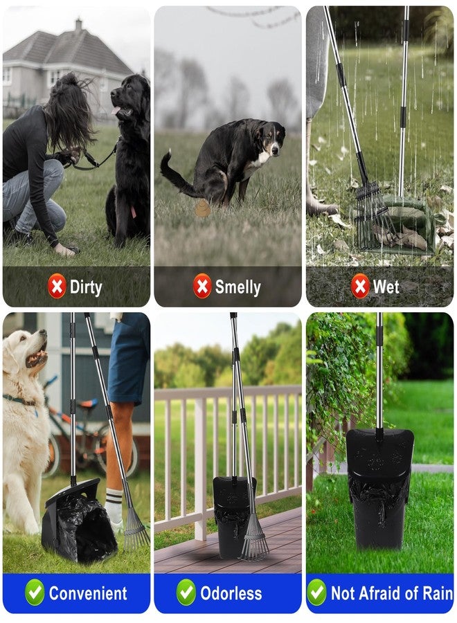 Lovinkiki Dog Poop Scooper with 20 Bag Attachment Long Handle Swivel Bin, Rake Heavy Duty Pooper Scooper for Large Medium Dogs Easy to Clean Pet Accessory Pet Waste Removal Solution for Yard, Grass, Gravel - Image 5